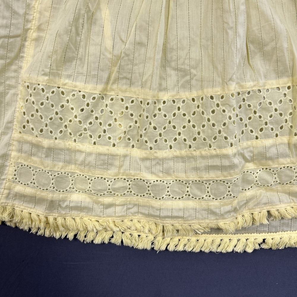 light yellow Tommy Hilfiger blouse features eyelet lace detailing Xxl - Picture 2 of 12